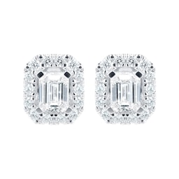 37460269 - Amelia 18ct White Gold 0.60cttw Diamond Emerald Cut Stud Earrings