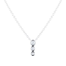 37460271 - Gossamer 18ct White Gold 0.20cttw Three Stone Diamond Pendant