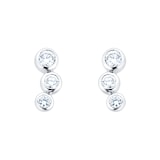 Mappin & Webb Gossamer 18ct White Gold 0.30cttw Three Stone Diamond Drop Earrings