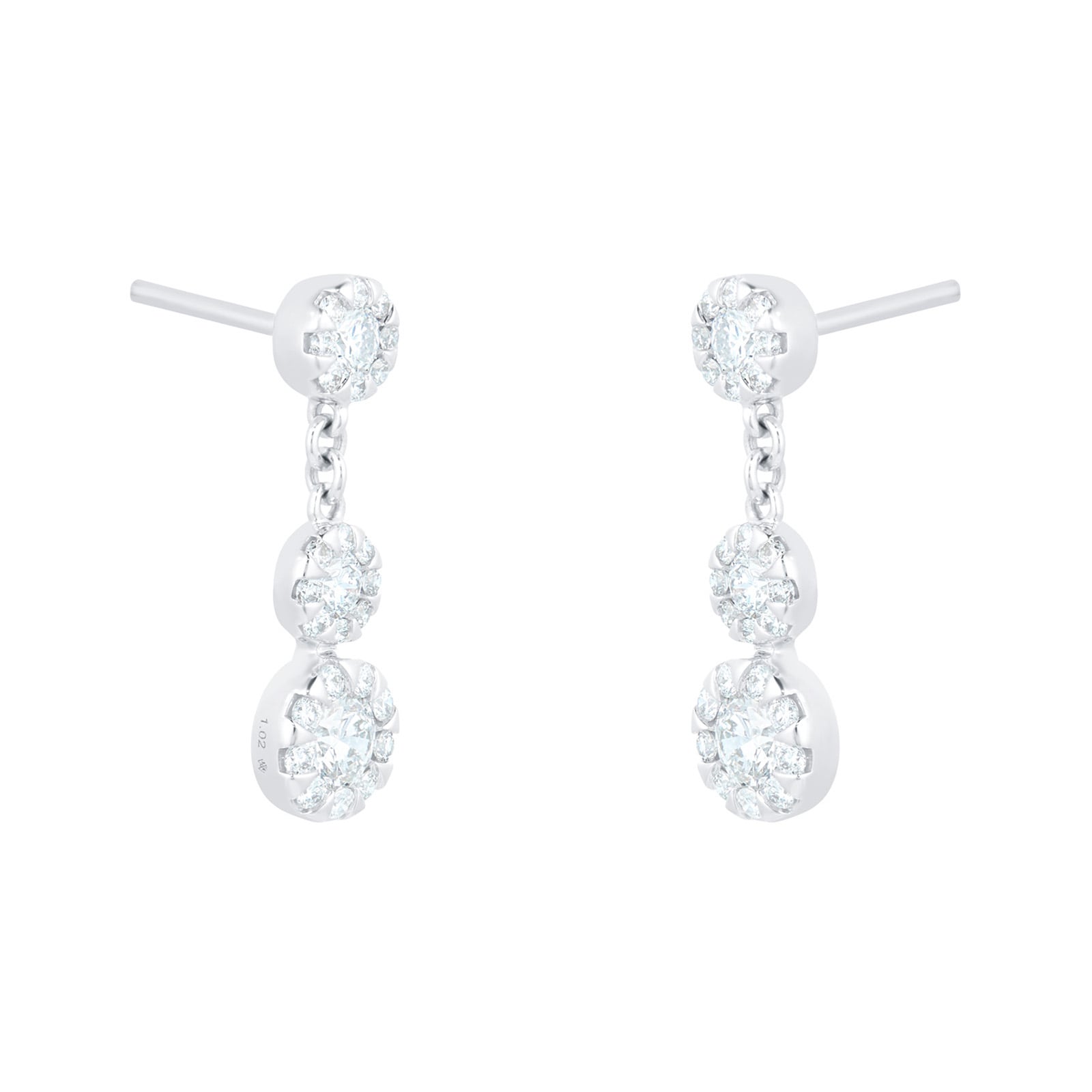 Mappin & Webb Masquerade 18ct White Gold 1.02ct Diamond Drop Earrings