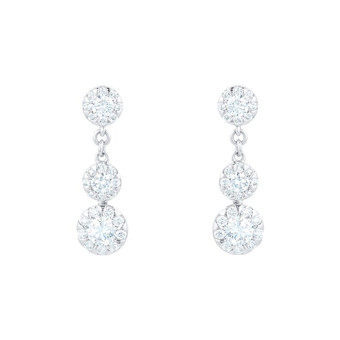 Mappin & Webb Masquerade 18ct White Gold 1.02ct Diamond Drop Earrings