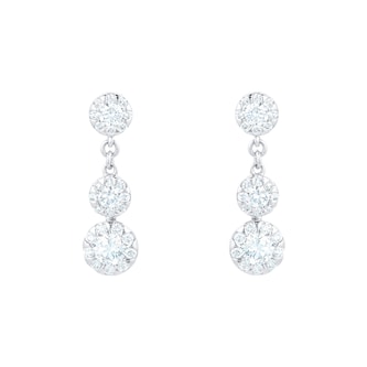Mappin & Webb Masquerade 18ct White Gold 1.02ct Diamond Drop Earrings