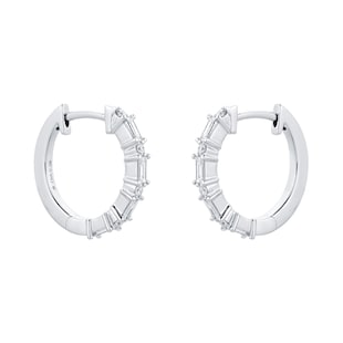 Mappin & Webb Renee 18ct White Gold 0.39cttw Diamond Hoop Earrings