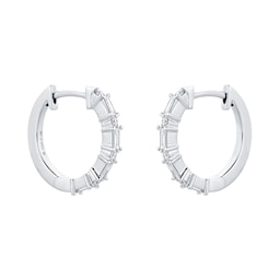 37460277 - Renee 18ct White Gold 0.39cttw Diamond Hoop Earrings