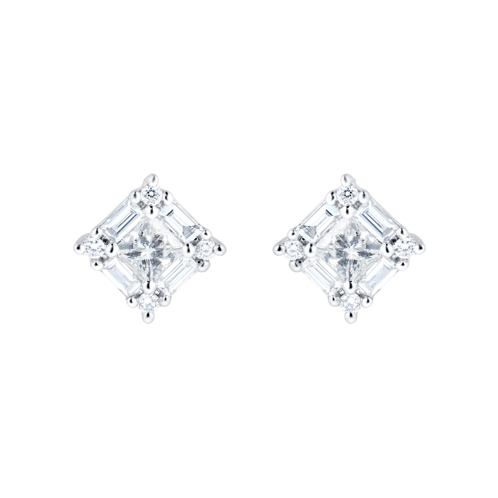 Mappin & Webb Renee 18ct White Gold 0.68cttw Mixed Cut Diamond Stud Earrings