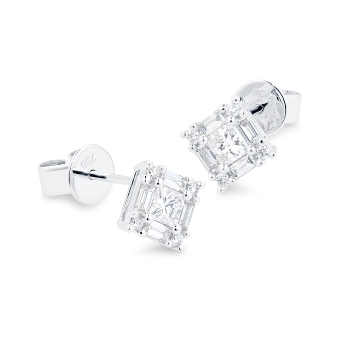 Mappin & Webb Renee 18ct White Gold 0.68cttw Mixed Cut Diamond Stud Earrings