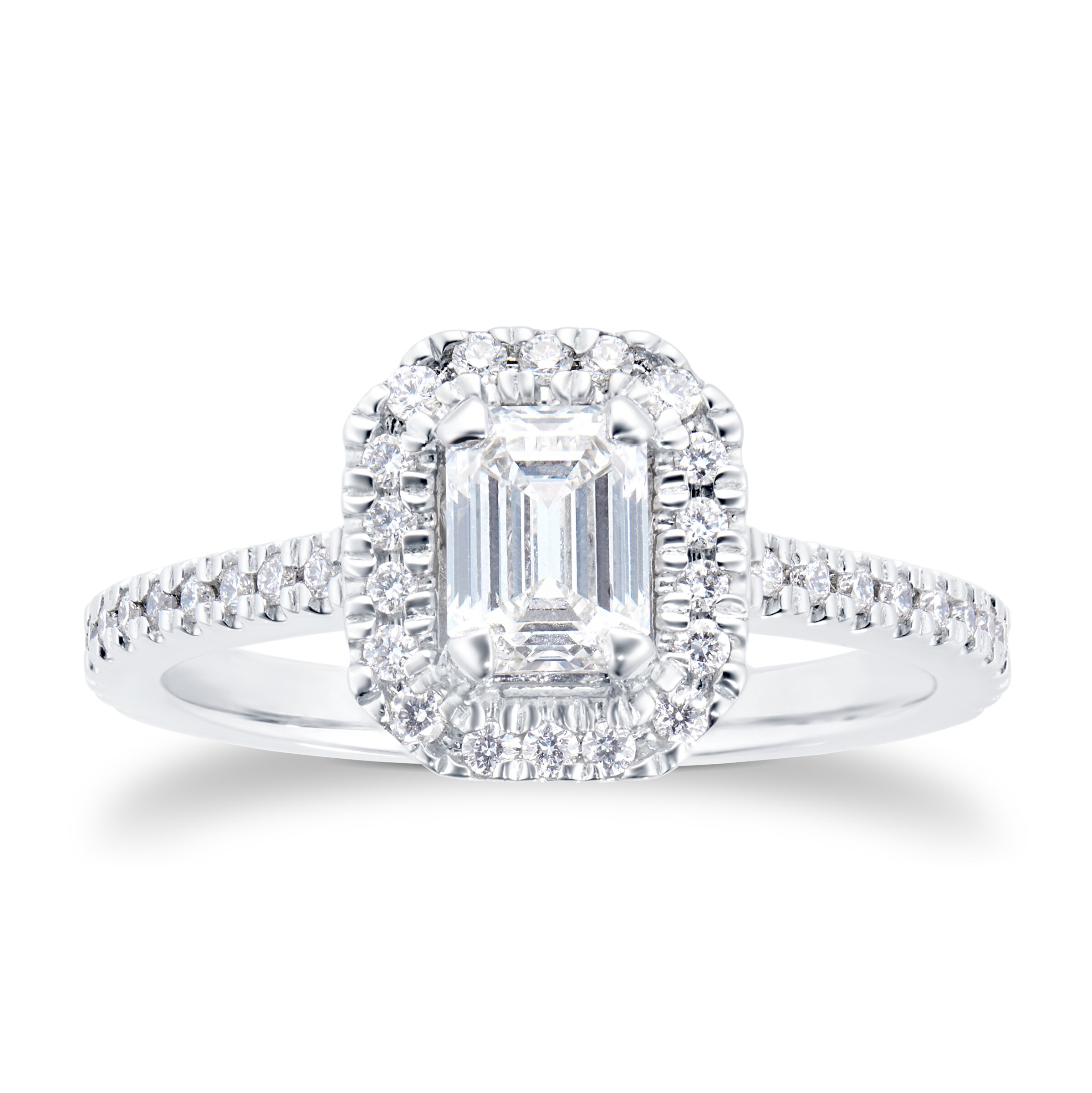 Amelia Platinum 0.90cttw Diamond Engagement Ring - Ring Size L