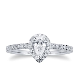 37460281 - Platinum Amelia 0.53ct Pear Halo Engagement Ring