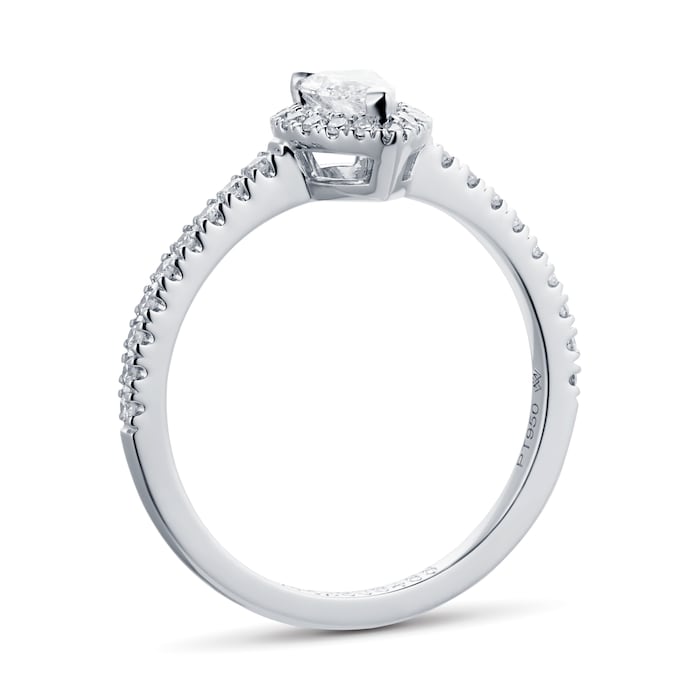 Mappin & Webb Platinum Amelia 0.53ct Pear Halo Engagement Ring