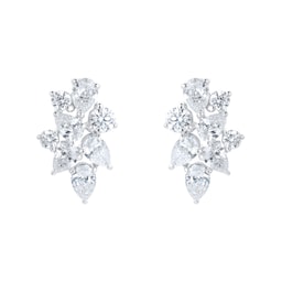 37460283 - Riveret 18ct White Gold 0.70cttw Mixed Cut Diamond Stud Earrings