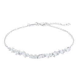 37460285 - Riveret 18ct White Gold 1.00cttw Mixed Cut Diamond Bracelet