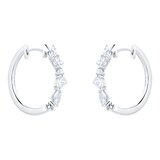 Mappin & Webb Riveret 18ct White Gold 1.00cttw Mixed Cut Diamond Hoop Earrings