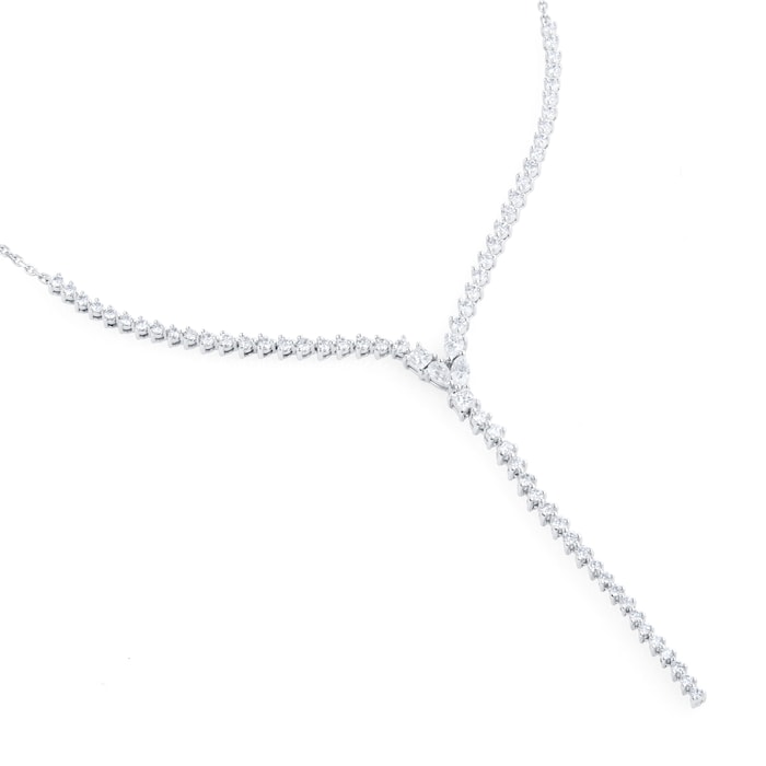 Mappin & Webb 18ct White Gold 1.50cttw Mixed Cut Diamond Lariat Necklace
