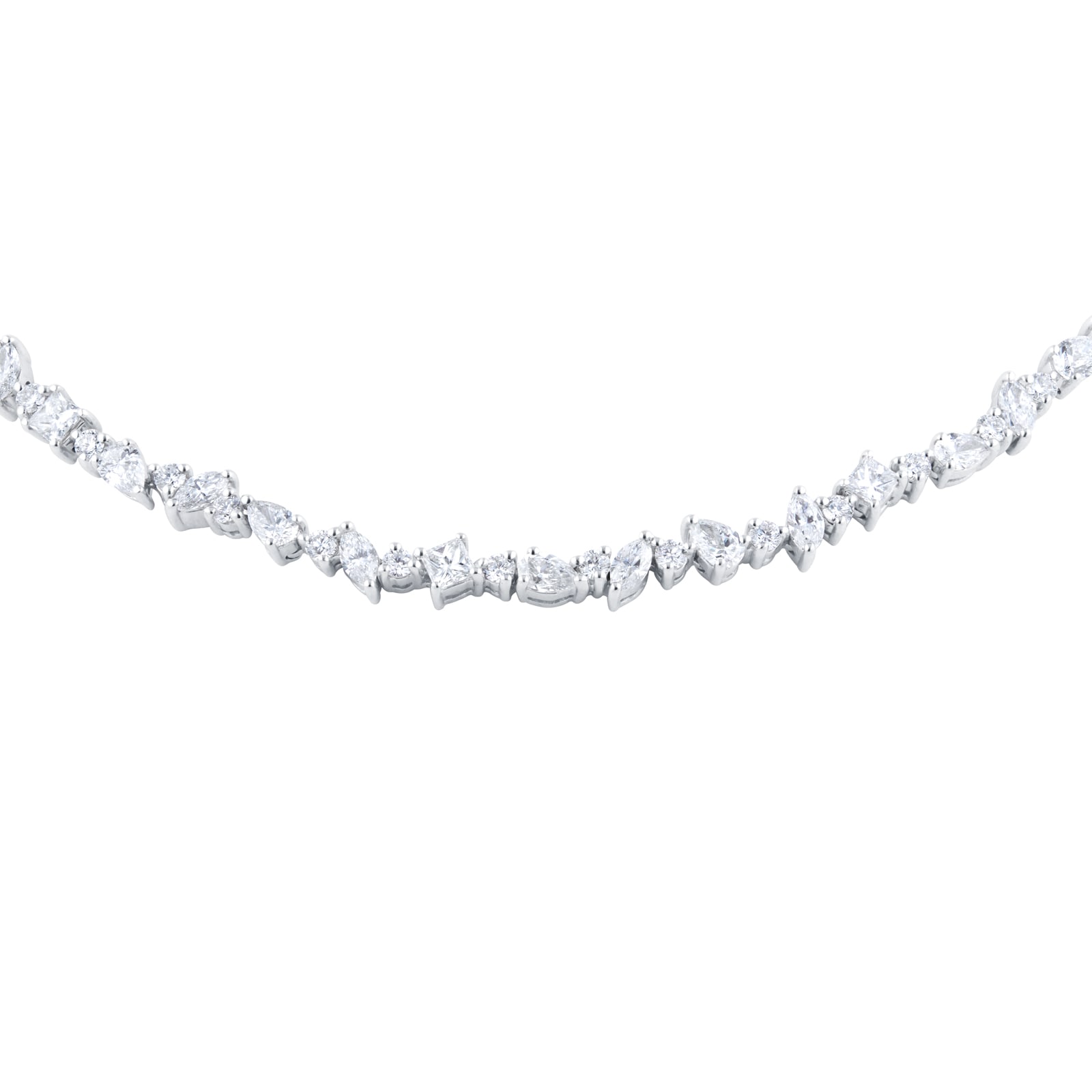 Mappin & Webb Riveret 18ct White Gold 3.30cttw Mixed Cut Diamond Necklace