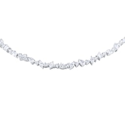 37460291 - Riveret 18ct White Gold 3.30cttw Mixed Cut Diamond Necklace
