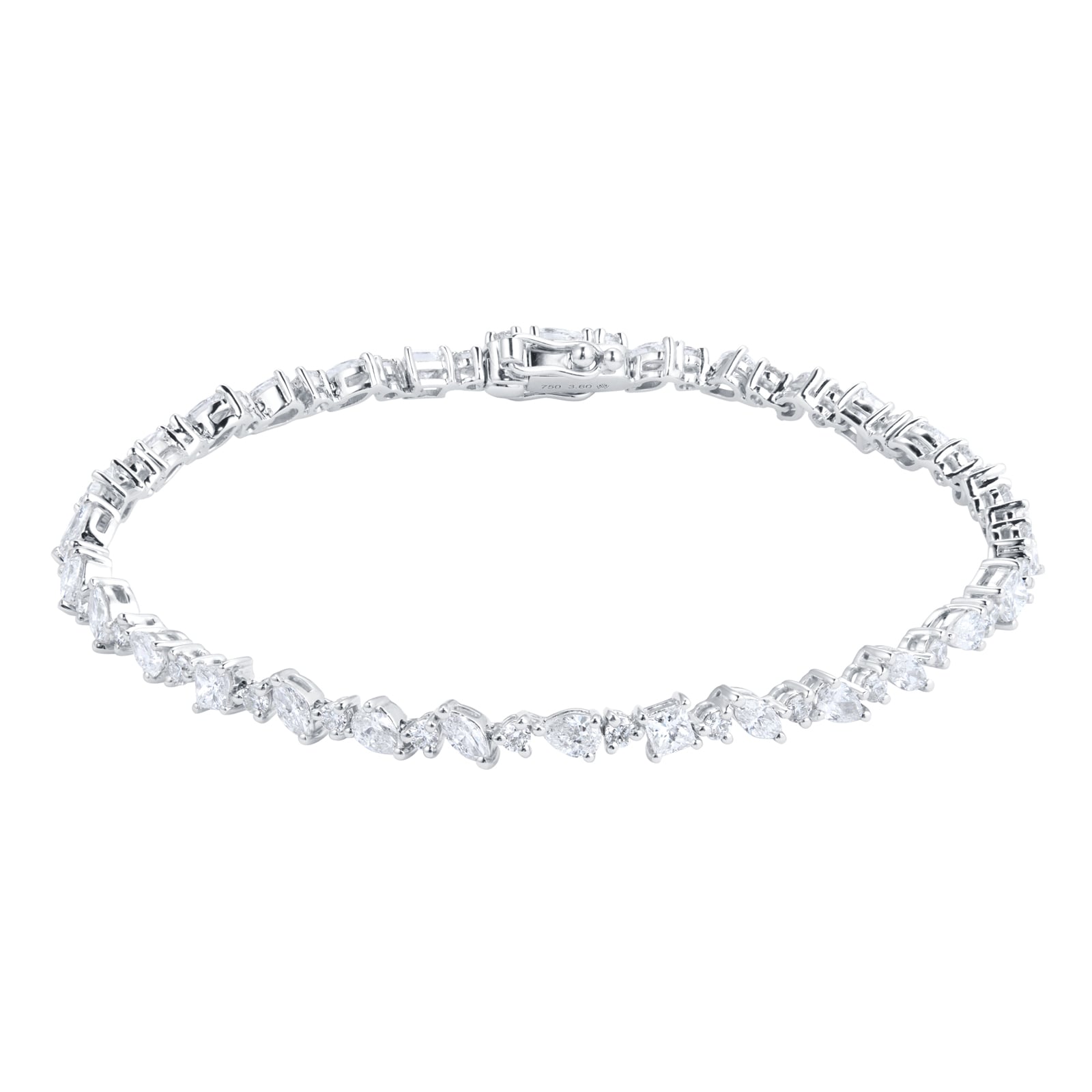 Mappin 
Webb Riveret 18ct White Gold 3.30cttw Mixed Cut Diamond Bracelet