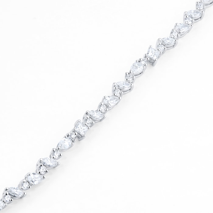 Mappin & Webb Riveret 18ct White Gold 3.30cttw Mixed Cut Diamond Bracelet