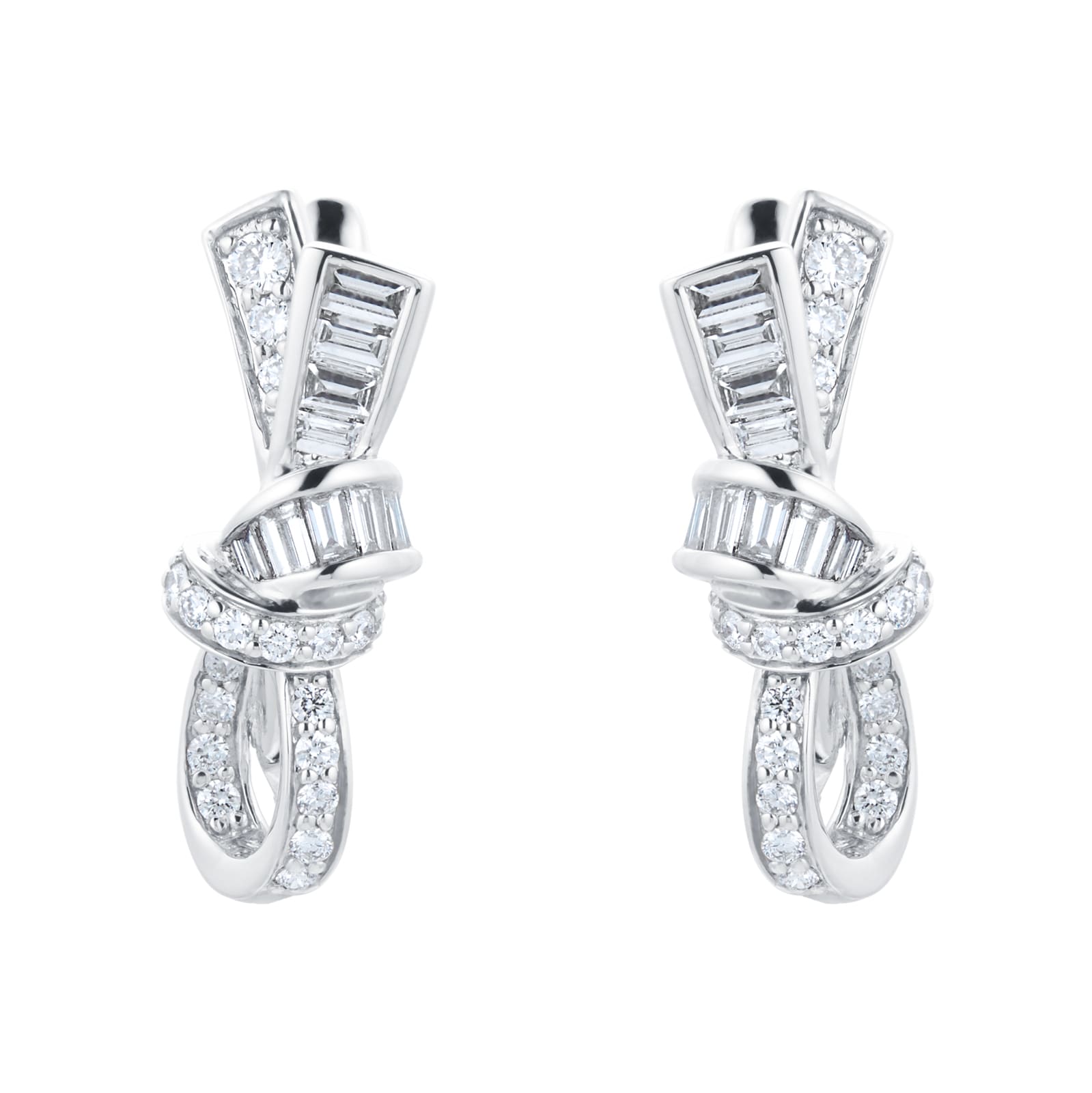 Mappin & Webb Limited Edition Renee 18ct White Gold 0.75cttw Ribbon Hoop Earrings