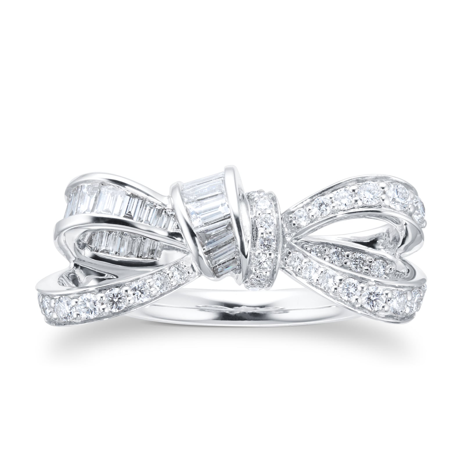 Mappin & Webb Limited Edition Renee 18ct White Gold 1.00cttw Ribbon Ring - Ring Size I Mappin & Webb Limited Edition Renee 18ct White Gold 1.00cttw Ribbon Ring - Ring Size I