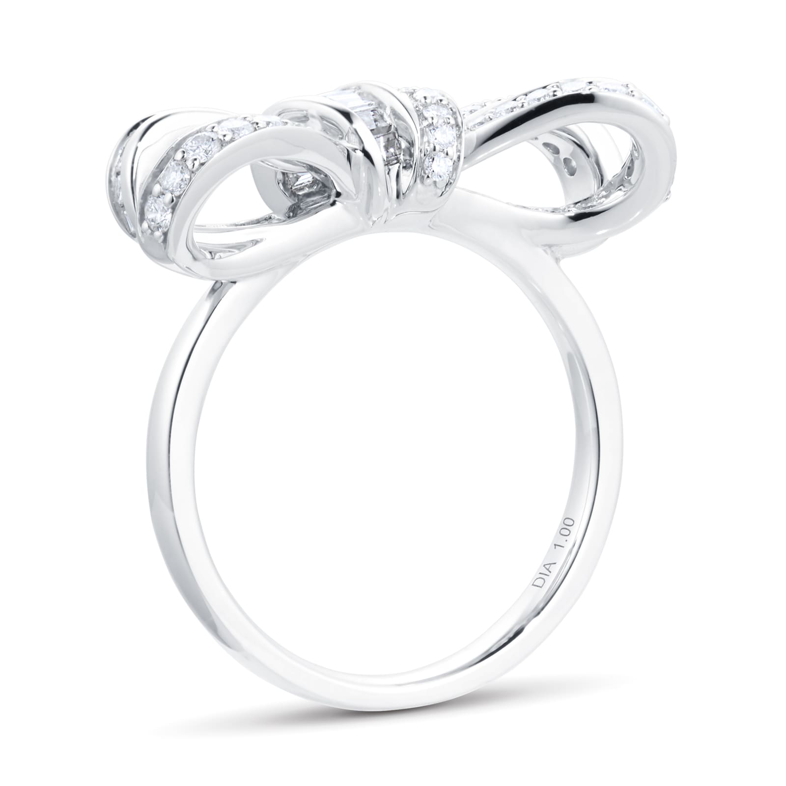 Mappin & Webb Limited Edition Renee 18ct White Gold 1.00cttw Ribbon Ring - Ring Size I Mappin & Webb Limited Edition Renee 18ct White Gold 1.00cttw Ribbon Ring - Ring Size I