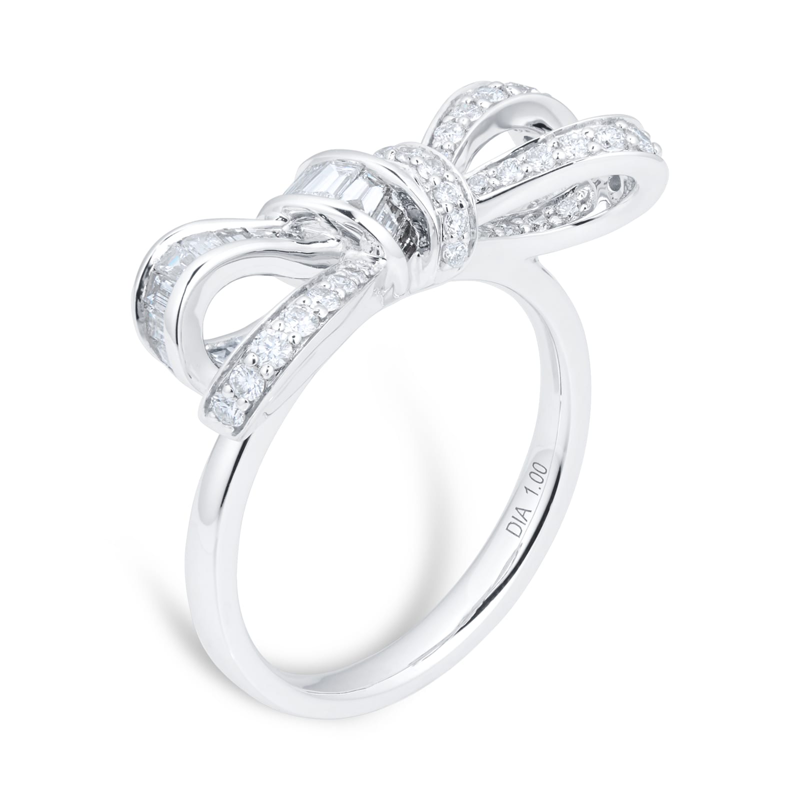 Mappin & Webb Limited Edition Renee 18ct White Gold 1.00cttw Ribbon Ring - Ring Size I Mappin & Webb Limited Edition Renee 18ct White Gold 1.00cttw Ribbon Ring - Ring Size I