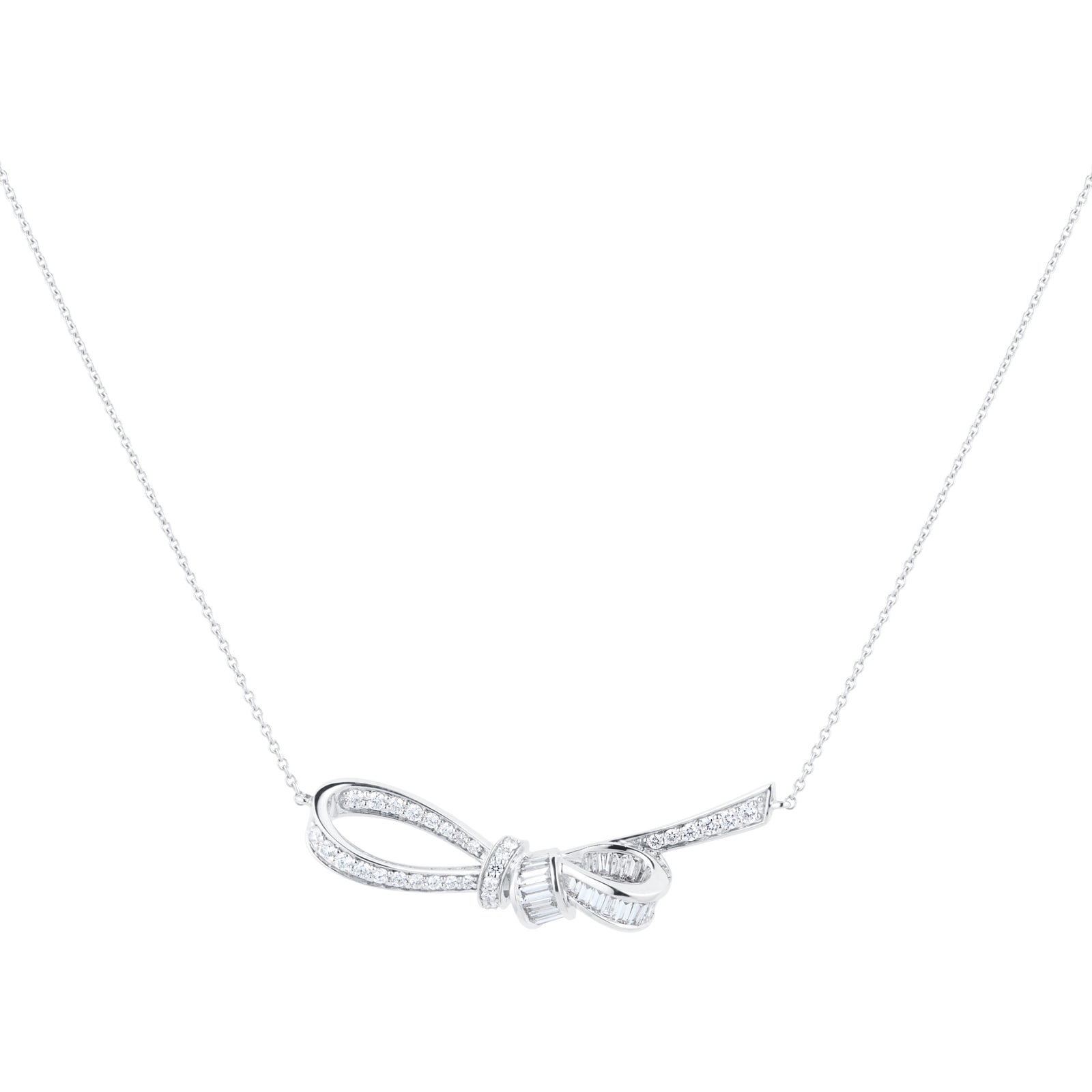Mappin & Webb Limited Edition Renee 18ct White Gold 0.85cttw Ribbon Necklace Mappin & Webb Limited Edition Renee 18ct White Gold 0.85cttw Ribbon Necklace