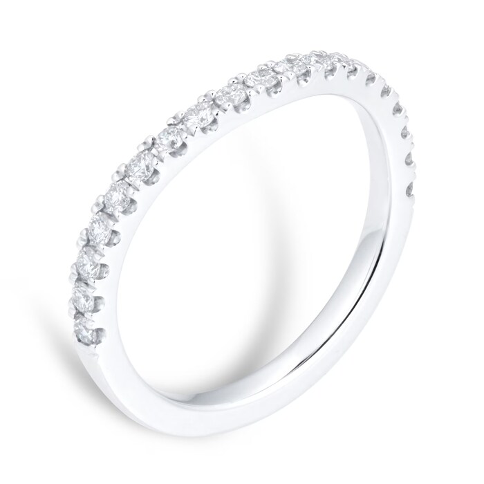 Mappin & Webb Amelia Platinum 0.32cttw Diamond Curved Wedding Ring - Ring Size K