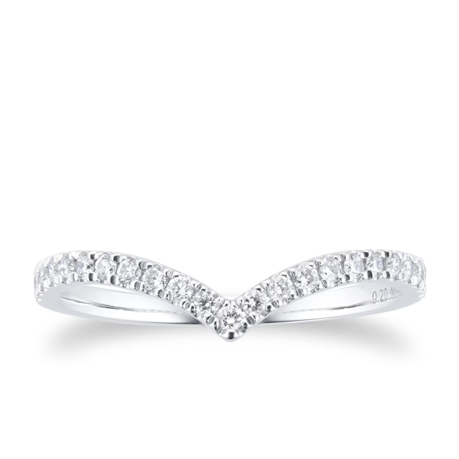 Mappin & Webb Amelia Platinum 0.20cttw Diamond Wishbone Wedding Ring - Ring Size J Mappin & Webb Amelia Platinum 0.20cttw Diamond Wishbone Wedding Ring - Ring Size J