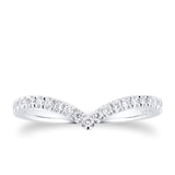 Mappin & Webb Amelia Platinum 0.20cttw Diamond Wishbone Wedding Ring - Ring Size J