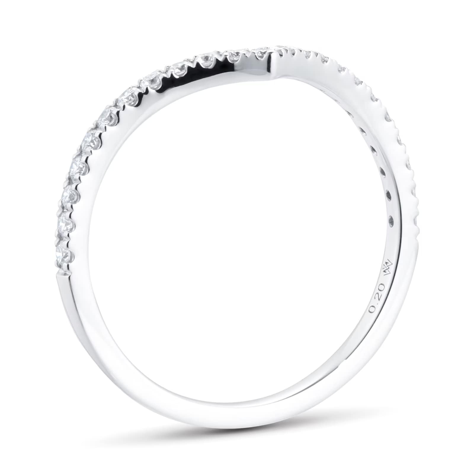 Mappin & Webb Amelia Platinum 0.20cttw Diamond Wishbone Wedding Ring - Ring Size J Mappin & Webb Amelia Platinum 0.20cttw Diamond Wishbone Wedding Ring - Ring Size J