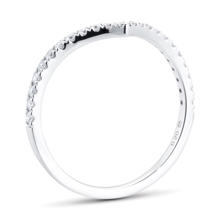 Mappin & Webb Amelia Platinum 0.20cttw Diamond Wishbone Wedding Ring - Ring Size J