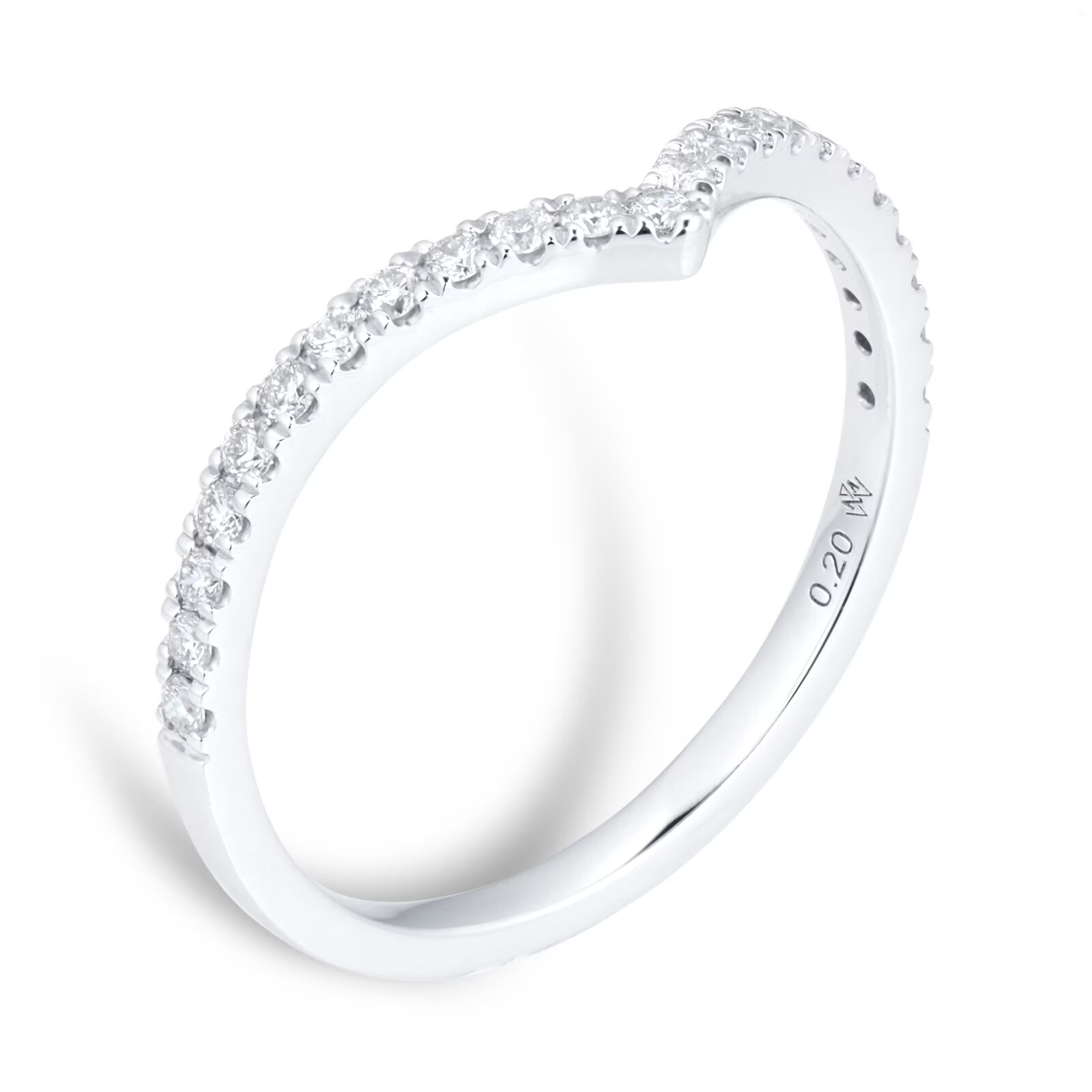 Mappin & Webb Amelia Platinum 0.20cttw Diamond Wishbone Wedding Ring - Ring Size J Mappin & Webb Amelia Platinum 0.20cttw Diamond Wishbone Wedding Ring - Ring Size J
