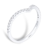 Mappin & Webb Amelia Platinum 0.20cttw Diamond Wishbone Wedding Ring - Ring Size J
