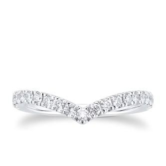 Mappin & Webb Amelia Platinum 0.36cttw Diamond Wishbone Wedding Ring