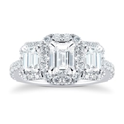 37460310 - Amelia Platinum 2.00cttw Emerald Cut Three Stone Ring