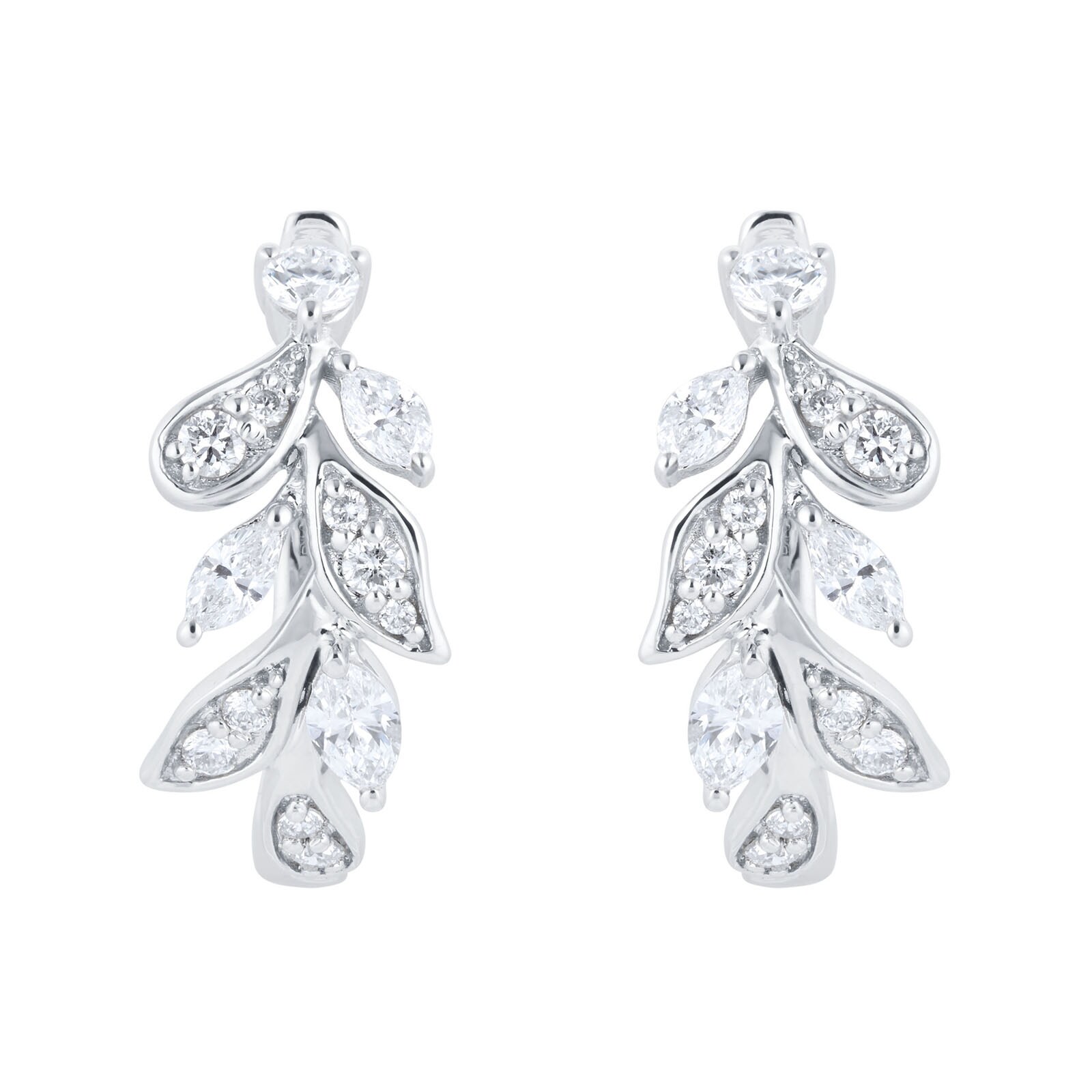 Mappin & Webb Vinea 18ct White Gold 0.75cttw Diamond Hoop Earrings