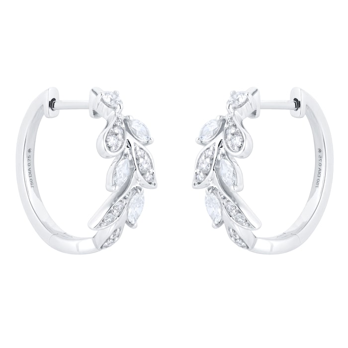 Mappin & Webb Vinea 18ct White Gold 0.75cttw Diamond Hoop Earrings