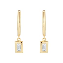 37460318 - Gossamer 18ct Yellow Gold 0.30cttw Baguette Cut Diamond Huggie Earrings