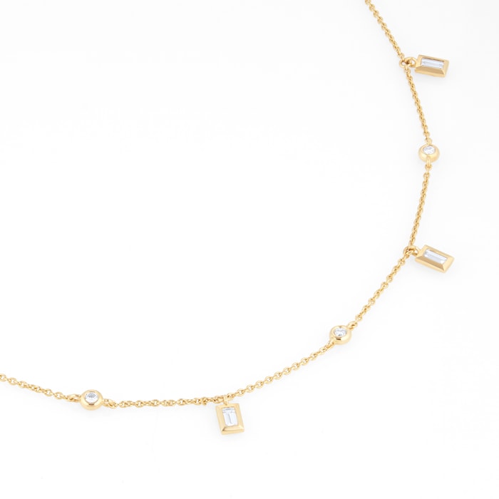 Mappin & Webb Gossamer 18ct Yellow Gold 0.50cttw Baguette Cut Diamond Necklace