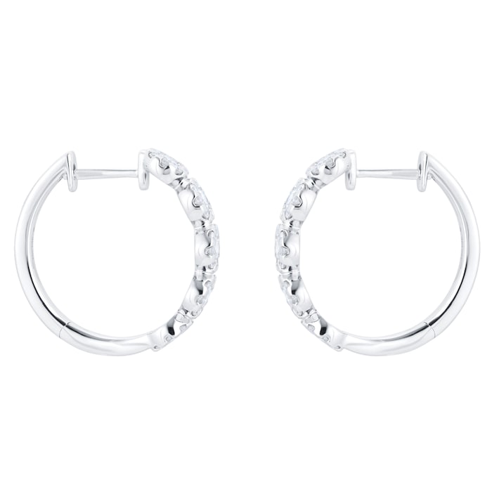 Mappin & Webb Masquerade 18ct White Gold 1.00cttw Diamond Hoop Earrings