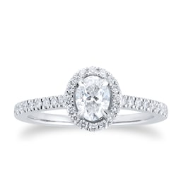 37460323 - Amelia Platinum 0.75ct Oval Cut Diamond Ring