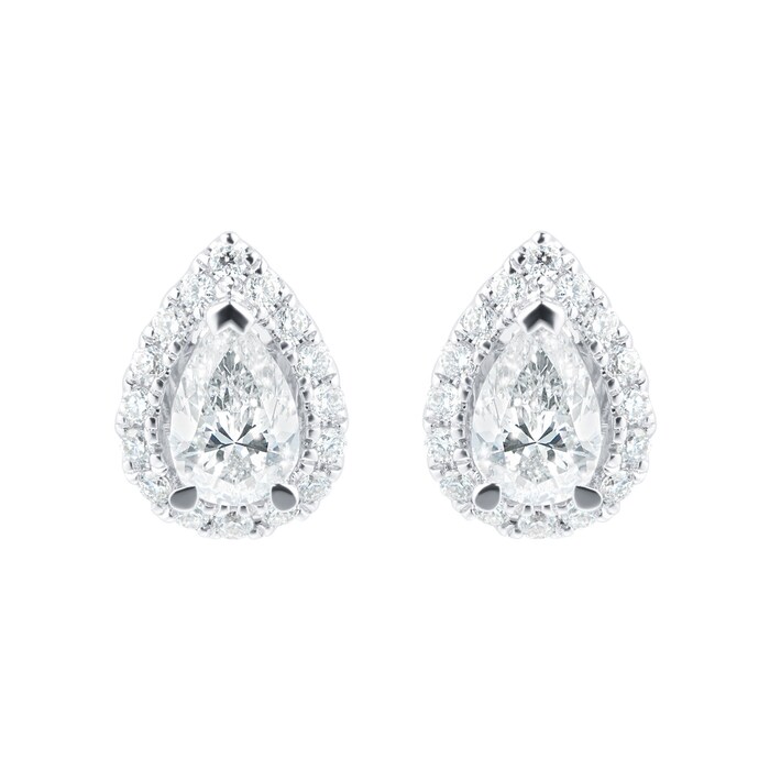 Mappin & Webb Amelia 18ct White Gold 0.60ct Pear Cut Stud Earrings