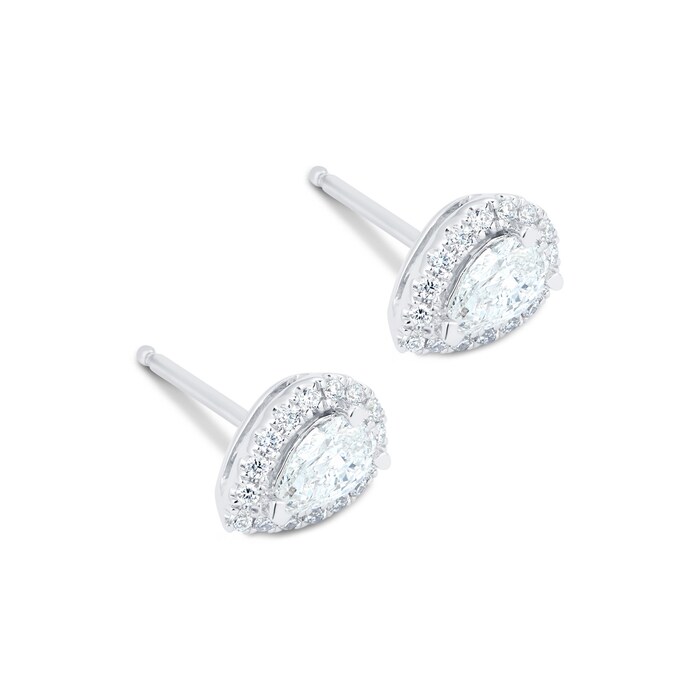 Mappin & Webb Amelia 18ct White Gold 0.60ct Pear Cut Stud Earrings