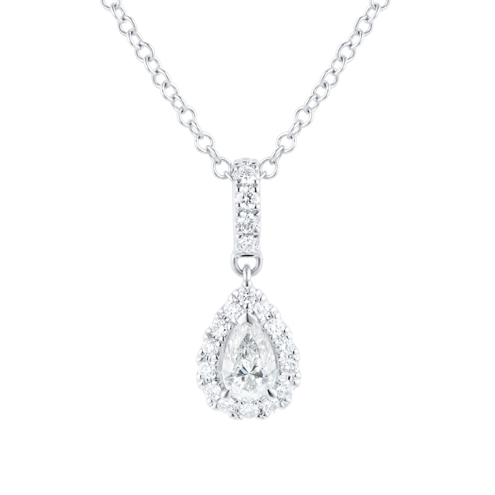 Mappin & Webb Amelia 18ct White Gold 0.40cttw Pear Cut Diamond Pendant