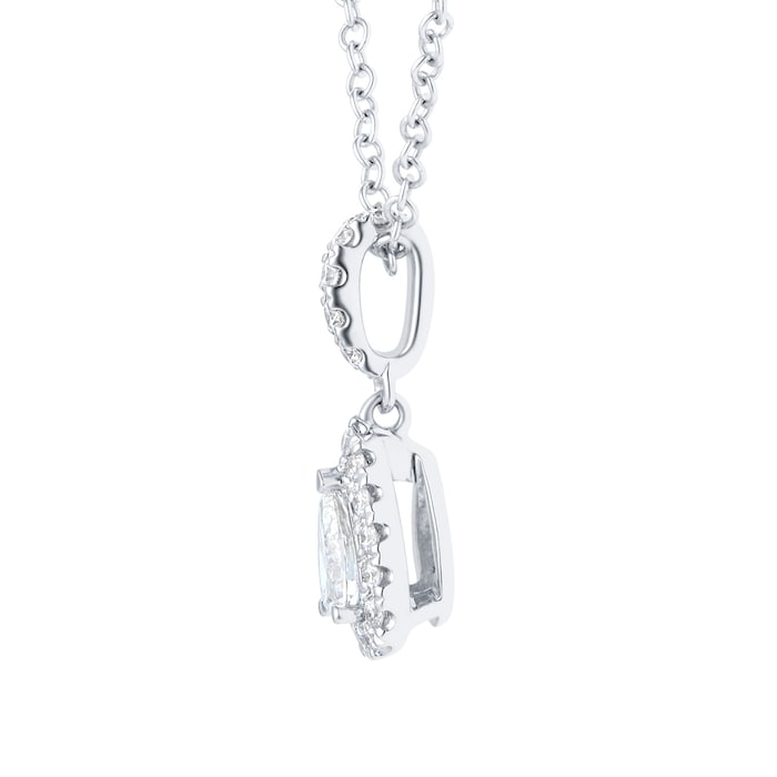 Mappin & Webb Amelia 18ct White Gold 0.40cttw Pear Cut Diamond Pendant