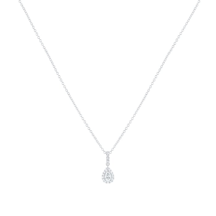 Mappin & Webb Amelia 18ct White Gold 0.40cttw Pear Cut Diamond Pendant