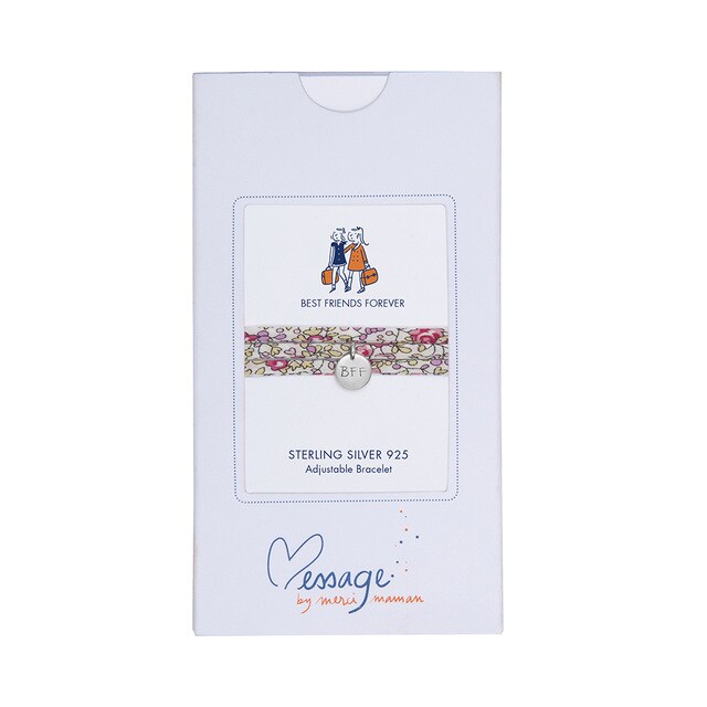 Message by Merci Maman Best Friend Forever Sterling Silver Liberty Wrap Bracelet