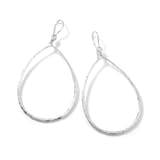 Ippolita Silver Hammered 0.06ct Diamond Teardrop Earrings