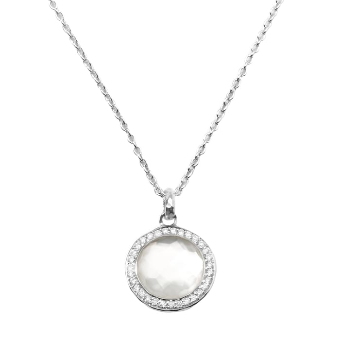 Ippolita Silver Mini Mother Of Pearl & 0.14ctw Diamond Pendant Necklace