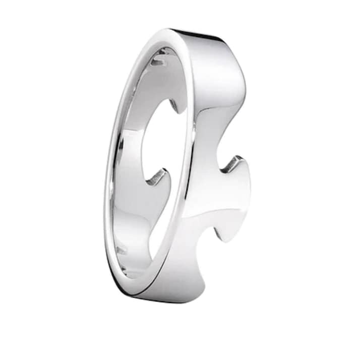 Georg Jensen 18ct White Gold Fusion End Ring - Ring Size N